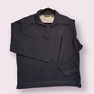 Eddie Bauer Men's Blue‎ 1/4 Zip Knit Pullover Sweater Size L